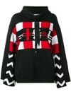 Stella Mccartney Jacquard-knit Wool-paneled French Cotton-terry Hoodie In Black