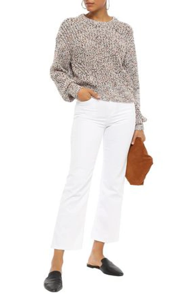 7 For All Mankind Cropped High-rise Kick-flare Jeans In White