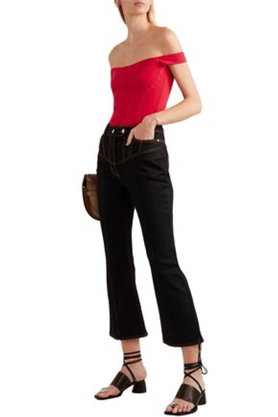 Ellery Yandex Off-the-shoulder Stretch-cady Bustier Top In Red