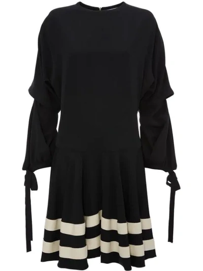 Jw Anderson Canvas-trimmed Twill Mini Dress In Black