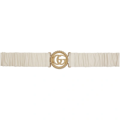Gucci Off-white Gg Marmont Belt In 9022 White