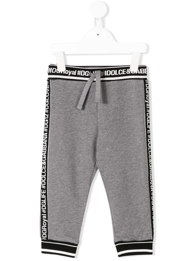 Dolce & Gabbana Babies' Printed Trackpants In Grey