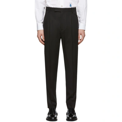 Paul Smith Pleated Straight Leg Trousers In 79 Black
