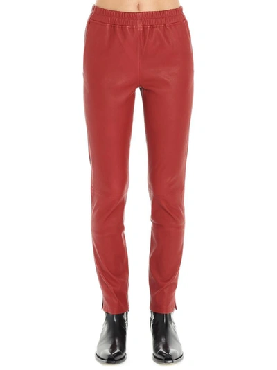 Arma High Waisted Skinny Trousers In Red