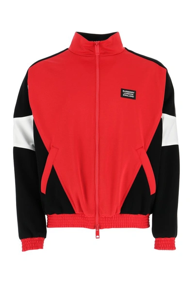 Burberry Logo Patch Track Jacket In Red