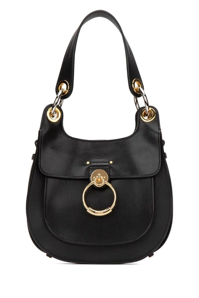 Chloé Tess Leather Hobo Bag In Black