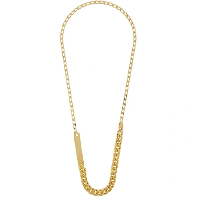 Maison Margiela Chain Plaque Necklace In Gold