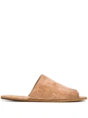 Marsèll Distressed Flat Slides In Brown