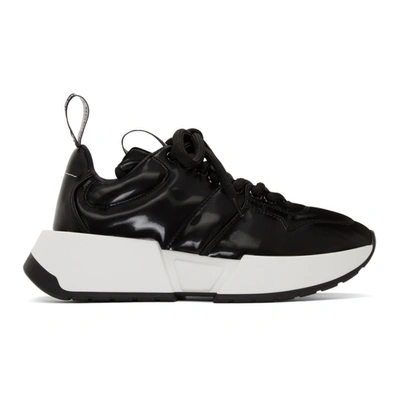 Mm6 Maison Margiela Stitch Detail Panelled Sneakers In T8013 Black