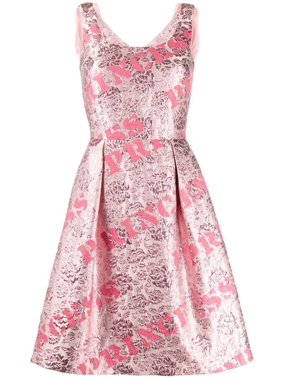 Moschino Printed Flared Dress In Pink