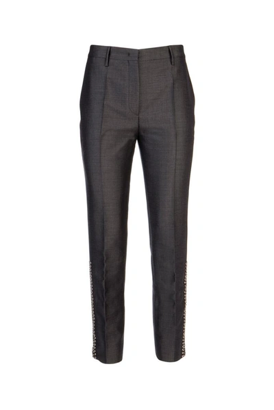 Prada Cropped Stud Embellished Trousers In F0308