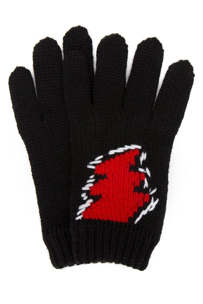Prada Black Wool Gloves Nd  Uomo M In F0n98