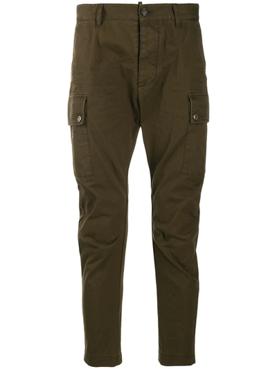 Dsquared2 Low-rise Side Pocket Trousers In Green