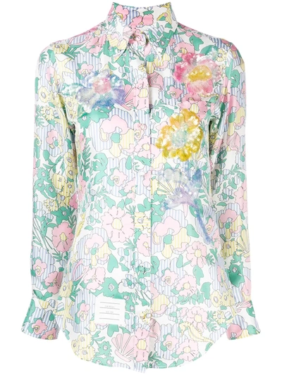 Thom Browne Sunny Floral Button Down Shirt In Pink