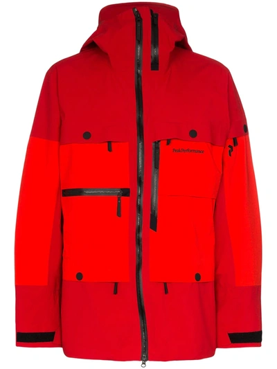 Peak Performance Red Vertical Hooded Parka