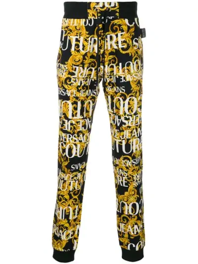 Versace Jeans Couture Barocco Logo Track Trousers In Black