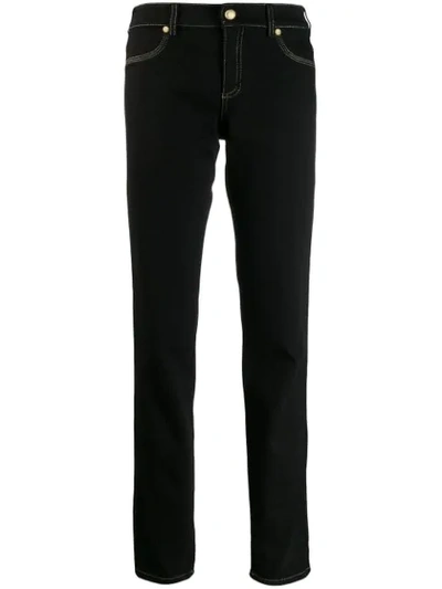 Versace Jeans Couture Contrast Stitching Jeans In Black