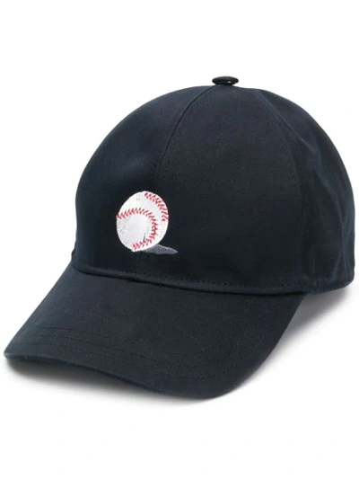 Thom Browne Ball-embroidery Six-panel Baseball Cap In Black