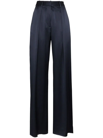 Michael Lo Sordo Relaxed Silk Suit Trousers In Blue