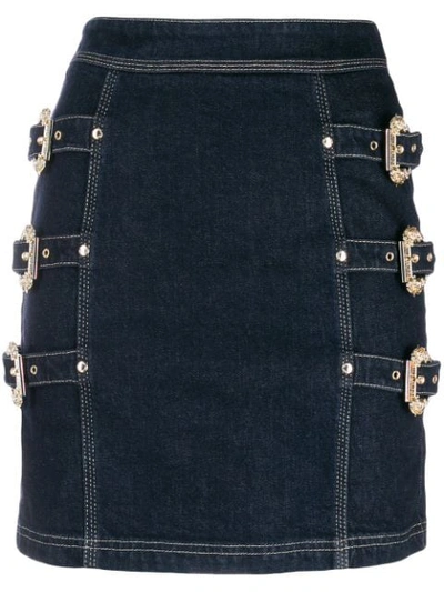 Versace Jeans Couture Buckle Skirt In Blue