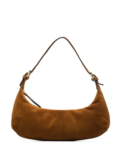 By Far Mara Curved Shoulder Bag In Brown