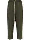Rick Owens Astaire Crop Trousers In Green