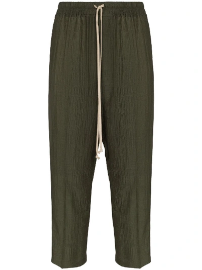 Rick Owens Astaire Crop Trousers In Green