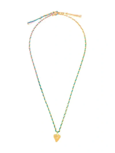 Venessa Arizaga Multicoloured Rainbow Cali Braided Necklace In Blue