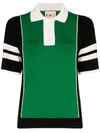 Plan C Striped Sleeve Polo Top In Green