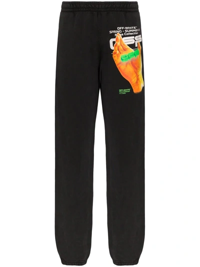 Off-white Hand Logo Jogging Trousers In Black