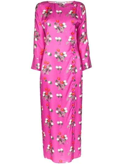 Bernadette Kelly Floral Print Midi Dress In Pink