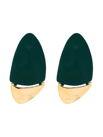 Nausheen Shah X Monica Sordo Gold-plated Gilot Drop Earrings In Green