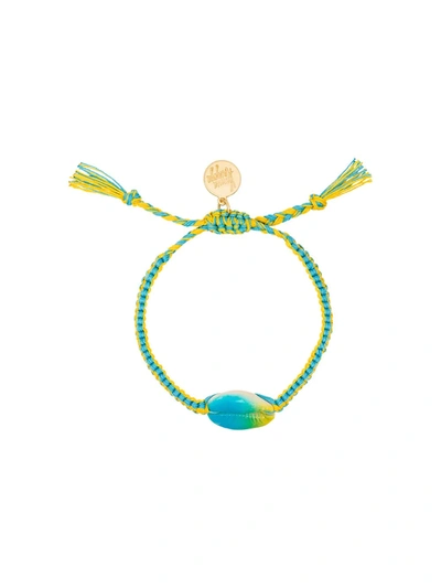 Venessa Arizaga Yellow And Blue Tie-dye Shell Bracelet