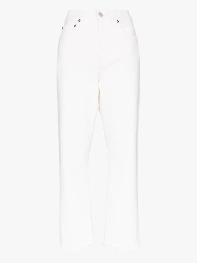 Agolde Cropped Regular Fit Jeans In White