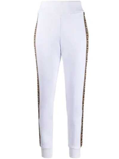 Fendi Ff Motif Side-logo Track Pants In White