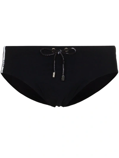 Dolce & Gabbana Logo Print Swim Trunks In Schwarz