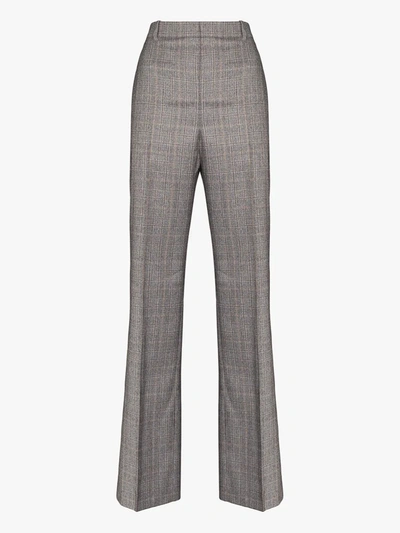 Balenciaga Grey Wool Check Tailored Trousers