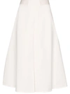 Marni Belted Cotton A-line Skirt In White