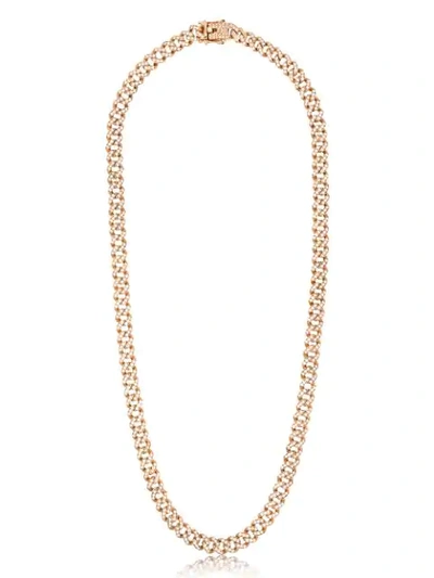 777 9k Rose Gold Cuban Chain Diamond Necklace