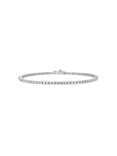 777 18k White Gold Diamond Tennis Bracelet In 114 - White: