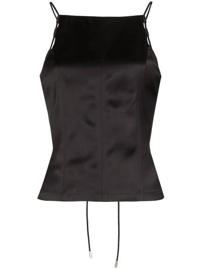 Alyx Tie Back Sleeveless Top In Black