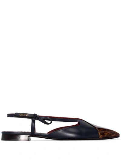 Sies Marjan Blue And Brown Anika Slingback Pumps