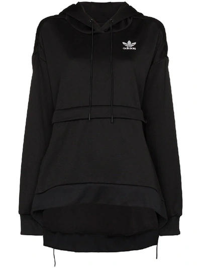 Adidas X Jkoo Adidas X J Koo Asymmetric Logo Print Hoodie In Black