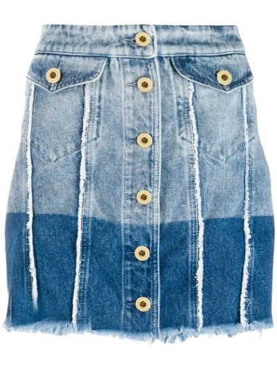 Versace Jeans Couture Two-tone Denim Skirt In Blue