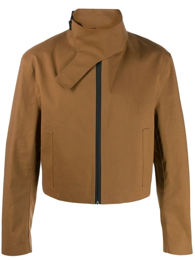 Alyx Cropped High Neck Jacket In Brown