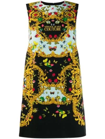 Versace Jeans Couture Butterfly Print Dress In Black
