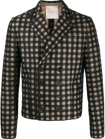 Marco De Vincenzo Checked Double-breasted Blazer In Black