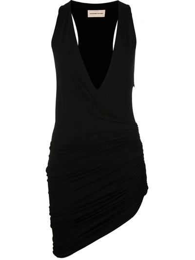 Alexandre Vauthier Ruched Asymmetric Dress In Black