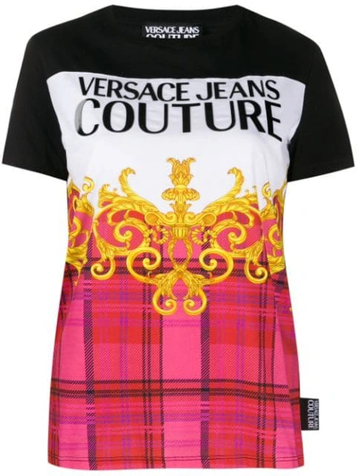 Versace Jeans Couture Logo Print T-shirt In Black