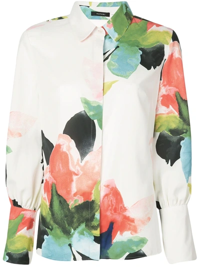 Natori Printed Blouse In White